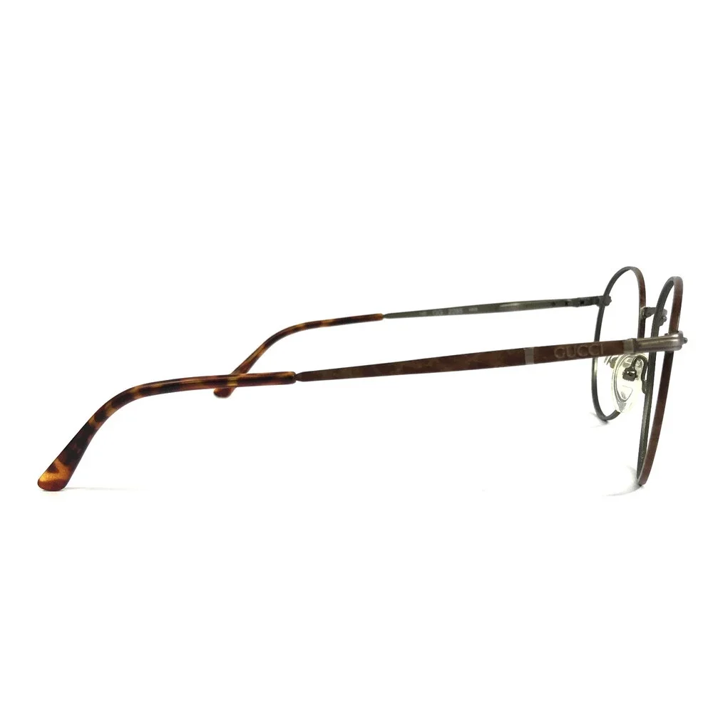 Vintage Gucci Eyeglasses Frames GG2285 HK6 Brown Antique Gray Wire Rim 52-19-145
